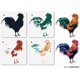 thumbnail image 1 of Juego de 4 plantillas de gallinas en capas con plumas de gallo para manualidades, 30 x 30 cm (11,8 x 11,8 pulgadas), reutilizables, con diseño de animales de granja., 1 of 9