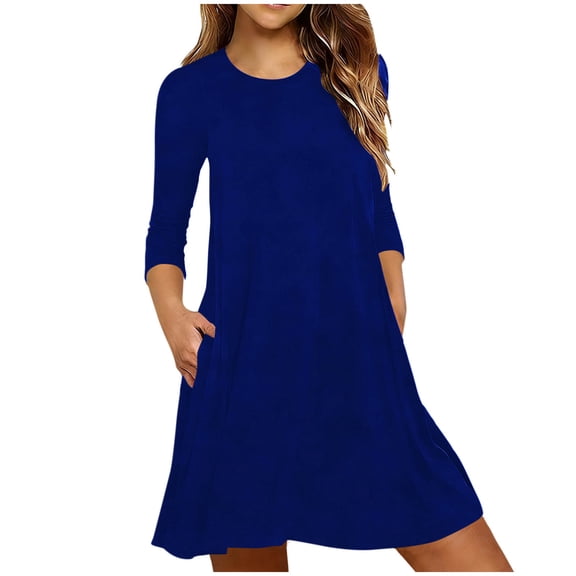 Afelkas Womens Basic Midi Skirt High Waist Soft Stretchy A-Line Skirts Summer Casual Elegant Flowy Office Work Wear Simple Daily Fashion Bottoms Blue,L