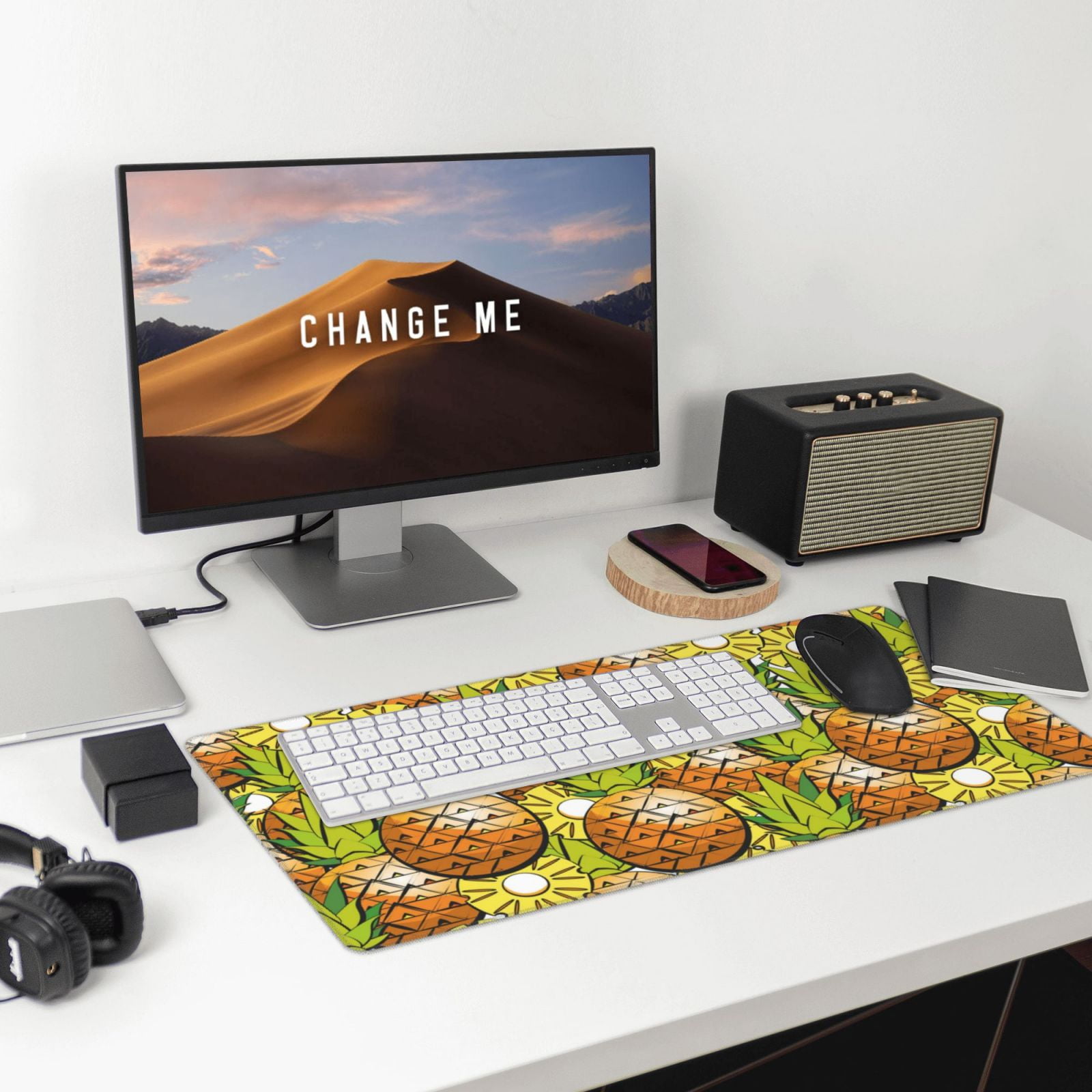 Kdxio Tropical Summer Fruit Print Large Gaming Mouse Pad,Non-Slip Base,Water Resist Keyboard Pad for Gamer,Office & Home,29.5 x 15.8 in