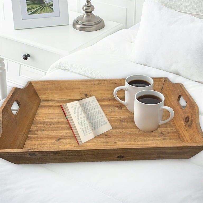 Screen Gems Country Cottage Wooden Serving Tray Set, Natural