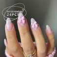 thumbnail image 5 of Long Press on Nails Square Fake Nails  False Nails with Rhinestones Designs Pink Nail Press ons Sparkly Artificial Nails Full  on Nails Cute Nails for Women 24Pcs, 5 of 12