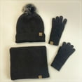 thumbnail image 4 of YAYUBA Womens Winter Beanie Scarf Gloves Set, Pom Pom Hat with Warm Fleece Lined Long Knit Scarf Touchscreen Gloves for Cold Weather, 4 of 4