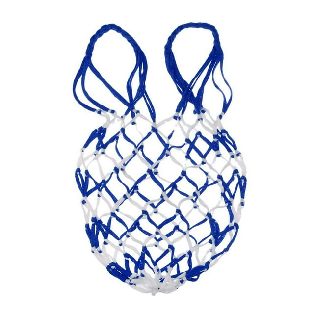 Baohd Mesh Ball Bag Basketball Ball Carry Mesh Storage Net Bag Holder Blue White