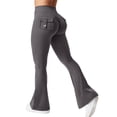 thumbnail image 1 of Leggins YEOREO Brittany Flare con bolsillos para mujer, color gris oscuro, 1 of 6