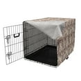 thumbnail image 3 of Brown Paisley Dog Crate Cover, Intertwined Abstract Leaves Curvy Ornaments Nature Theme Print, Easy to Use Pet Kennel Cover Small Dogs Puppies Kittens, 7 Sizes, Dark Mauve and Champagne, by Ambesonne, 3 of 6