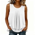 thumbnail image 6 of yillto Women Plus Size Dressy Tank Sleeveless Office Tops Casual Business Work Crewneck Pleated Shirts, 6 of 7