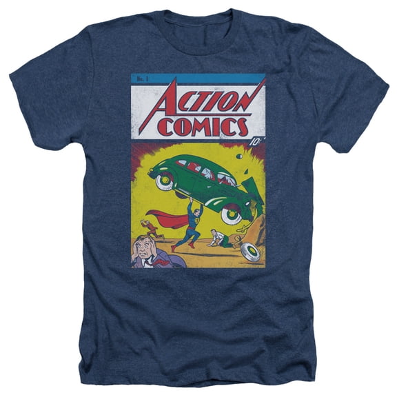 Superman - Action No. 1 - Heather Short Sleeve Shirt - Medium