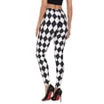thumbnail image 6 of HDE Trendy Design Workout Leggings Fun Fashion Graphic Printed Cute Patterns Black and White Diamonds - XXL, 6 of 6