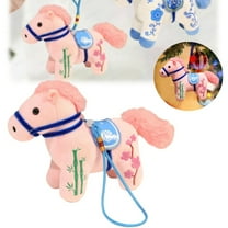 2026 Year of The Horse Lucky Plush Hanging Ornament, Cute Chinese Zodiac Mascot for Home, Car & Backpack, New Year Holiday Decor & Zodiac New Year Blessing Souvenir Gift(Pink)