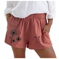 thumbnail image 3 of Trendfront Women's High Waisted Dandelion Graphic Print Shorts Loose Fit with Pockets Casual Summer Everyday Shorts, 3 of 3