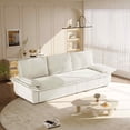 thumbnail image 4 of Timbernest 94.5" Pull Out Sofa Bed King Size, 3-in-1 Convertible Sleeper Sofa, Modern Corduroy Couch for Living Room, White, 4 of 13
