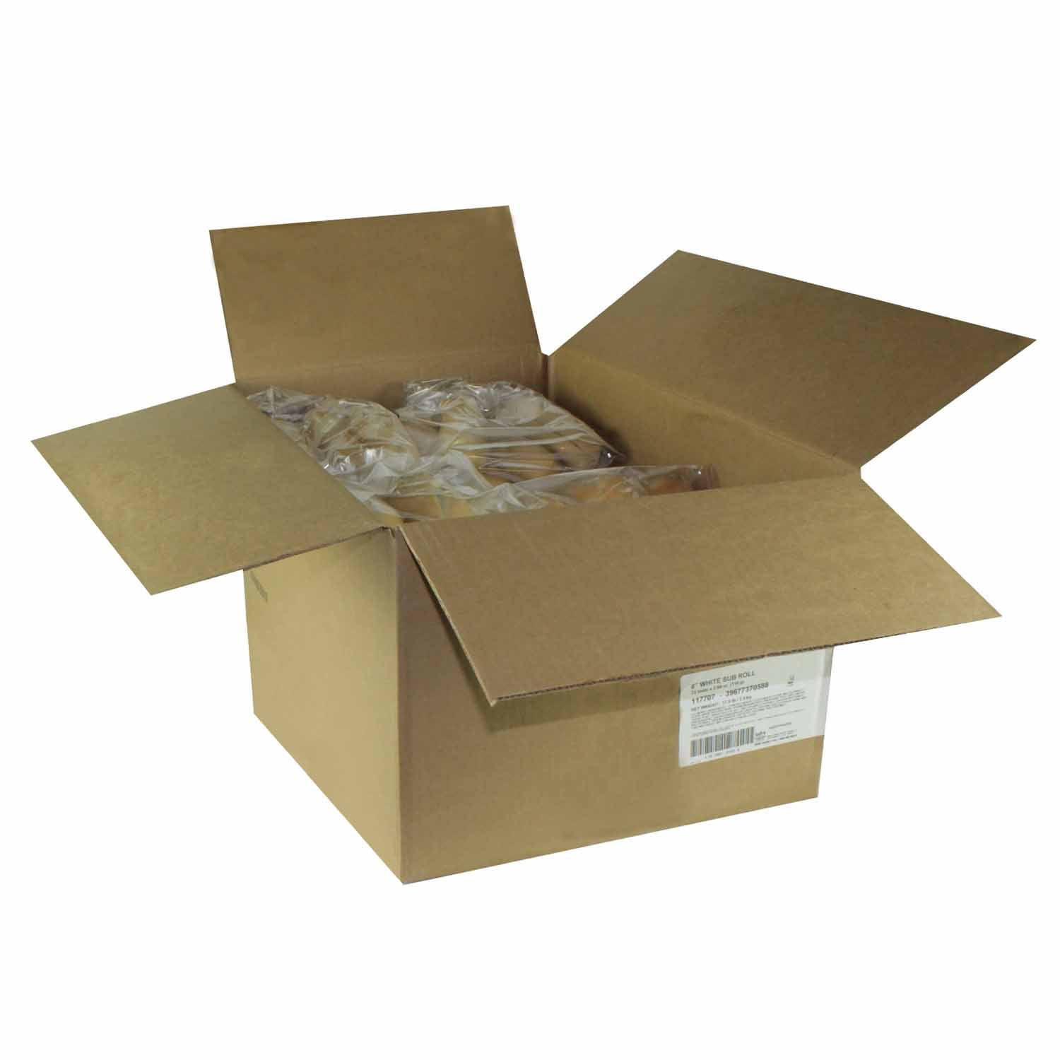 Wholesome Harvest White Sub Roll, 8 inch - 6 per pack -- 12 packs per case.