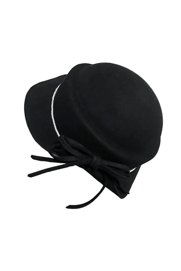 Woolen Domed Hat Adults Fedoras Hat Cocktail Party Props Hat Bowknot Decors Hat