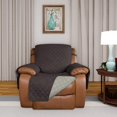 thumbnail image 2 of Housse de Sofa Inclinable Surdimensionnée Matelassée Réversible, Protecteur de Meuble Résistant à l'Eau, Housse de Canapé Lavable avec Sangles Élastiques pour Enfants, Chiens, Animaux (Fauteuil Inclinable Surdimensionné, Chocolat/beige), 2 of 7