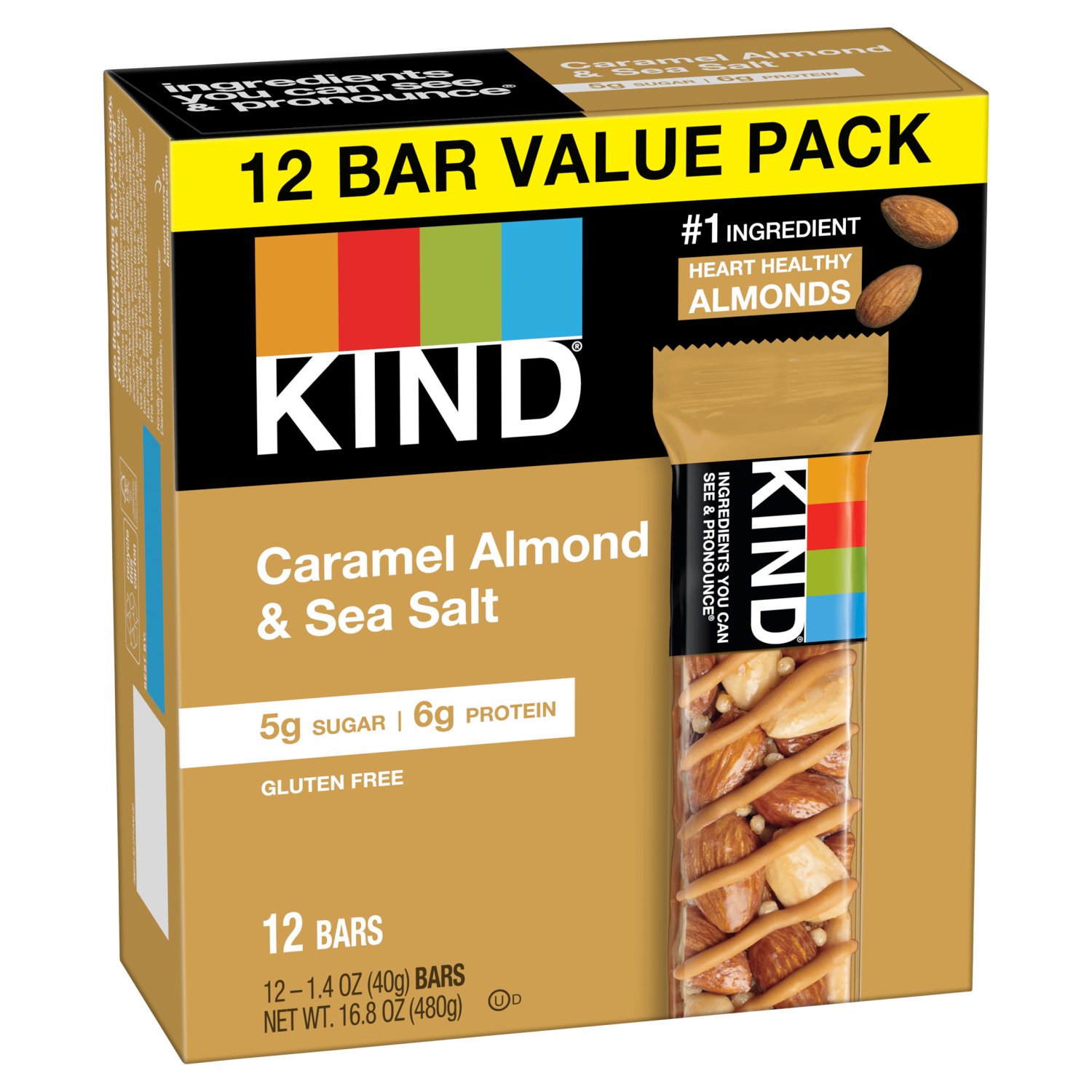 Kind N&S Caramel Almond Sea Salt 12 each
