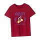 thumbnail image 5 of Camiseta de mujer con cuello redondo y disfraz de verano para desplazamientos, trabajo, compras, viajes Rojo, 5 of 7