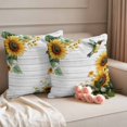thumbnail image 2 of Sunflower Outdoor Waterproof Pillow Covers, Summer Flowers Hummingbird Vintage Decorative Square Throw Pillowcase Sofa Cushion Sham for Patio/Couch/Chair, 16"x16" 2 Pack, 2 of 8