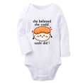 thumbnail image 2 of iDzn Babies She Believed She Could Sushi Did Funny Rompers, Newborn Baby Unisex Bodysuits, Infant Jumpsuits, Toddler Kids Long One-Piece Oufits, 2 of 5