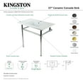 thumbnail image 5 of Kingston Brass KVBH37227BN Templeton 37" Ceramic Console Sink with Brass Legs (1-Hole), White/Brushed Nickel, 5 of 6