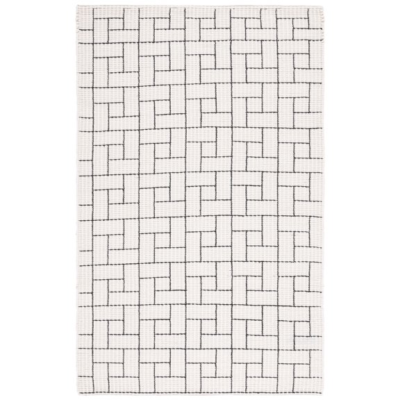 SAFAVIEH Natura Philander Geometric Area Rug, Ivory/Black, 5' x 8'
