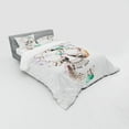thumbnail image 3 of Feather Duvet Cover Set, Human Skull with Watercolor Feathers Hand Drawn Native Abstract, Bedding Set with Shams and Fitted Sheet, 3 Sizes, by Ambesonne, 3 of 3