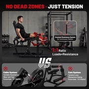 Mikolo NOVA™ Leg Extension and Curl Machine, Adjustable Leg Curl Machine for Home Gym, Seated Leg Extension and Lying Leg URL Machine, Leg Workout Equipment with 160lb Weight Plates