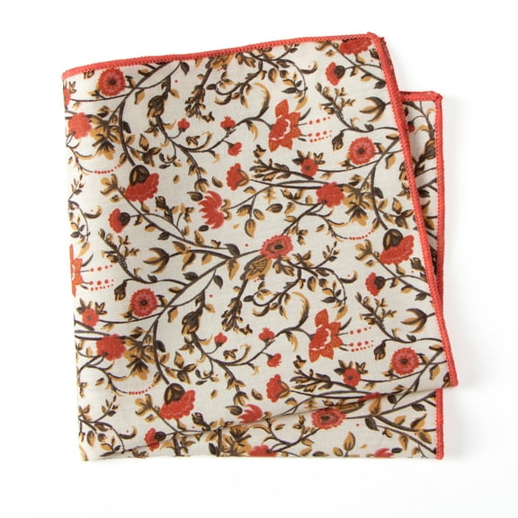 Spring Notion Cotton Floral Handkerchief Pocket Squares for Boys