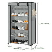 6 Tier Shoe Rack, Shoe Cabinet with Dust-proof Cover, Multi-layer Assembled Shoe Rack Shoe Stand, Storage Shelf Organizer Holder