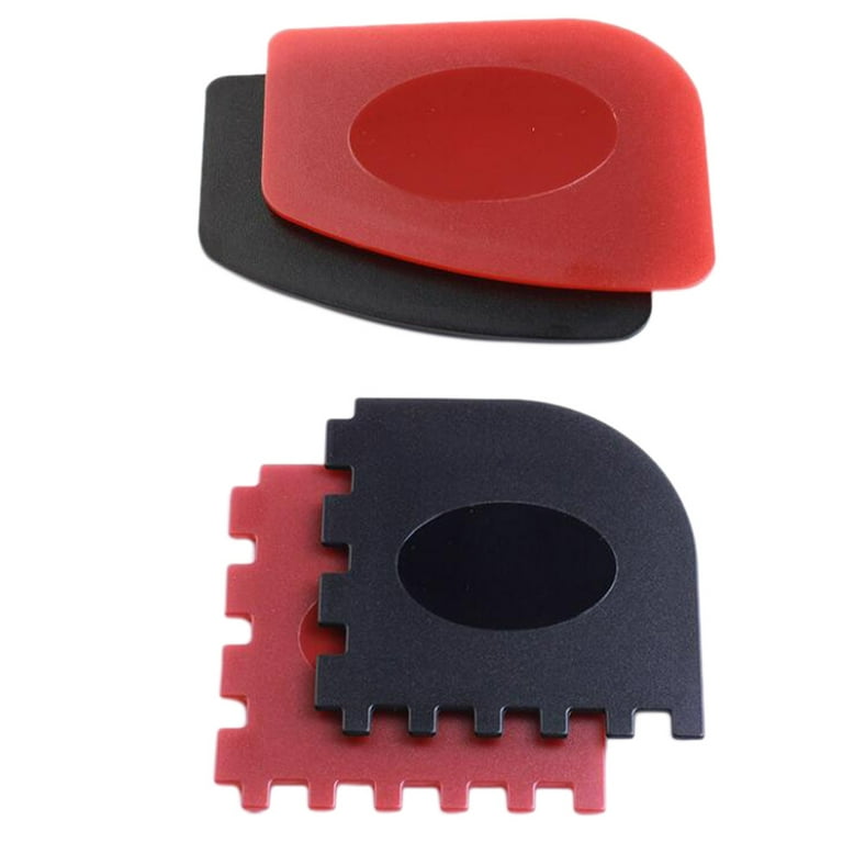 BESTONZON 4pcs Casting Iron Pan Cleaning Scrapers Scrubbers Cleaning Tool (Red, Black) 
