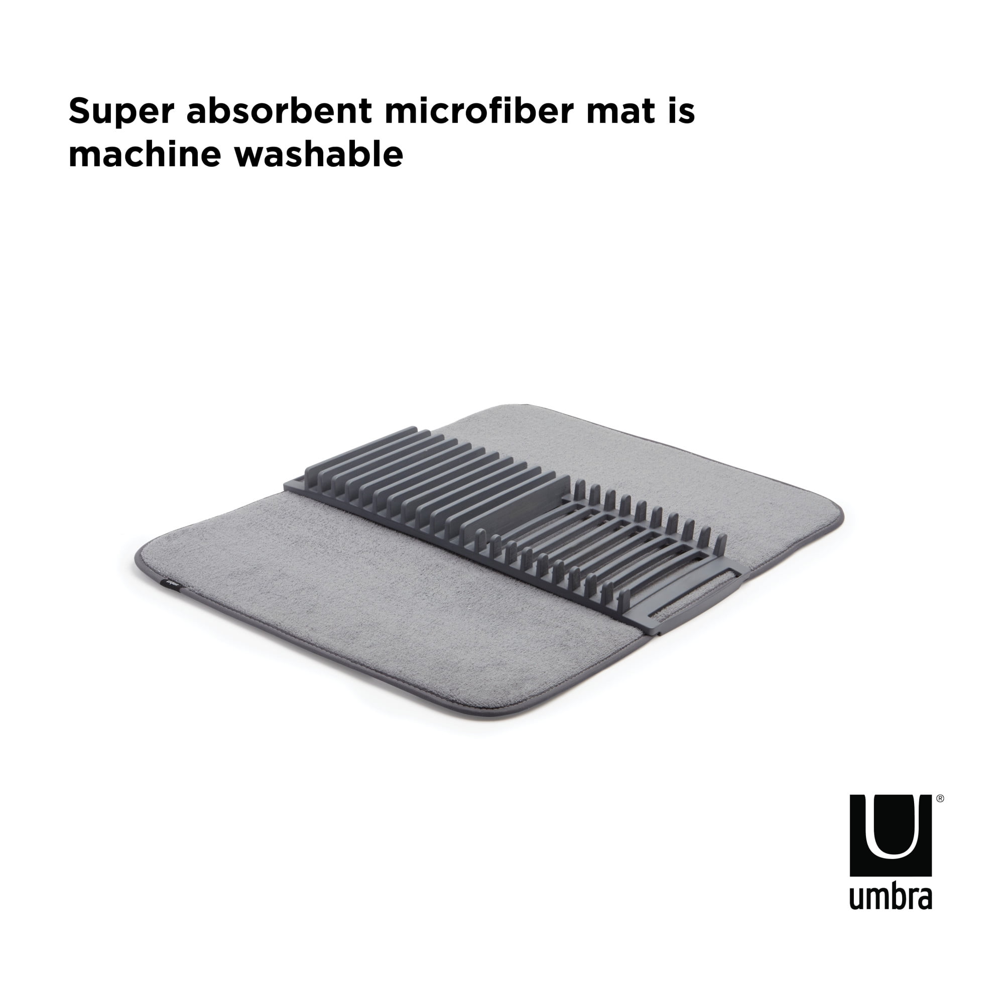 Umbra Gray Udry Folding Microfiber Dish Drying Mat by World Market