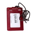 thumbnail image 1 of Certificat d'Embarquement en Cuir RFID pour Officier d'Exposition Style Col Suspendu (Rouge), 1 of 6