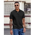 thumbnail image 2 of COOFANDY Mens Polo Shirts Short Sleeve Cotton Pique T-Shirts 2 Buttons Casual Performance Golf Shirts, 2 of 6