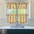 thumbnail image 3 of Rod Pocket Kitchen Curtain Set 3-Piece, 27.5x36 Inch Valance & Tier Drapes, Polyester Pongee Cafe Curtains for Living Room, Bathroom, Farmhouse Rustic Country Window Treatments., 3 of 6