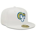 thumbnail image 3 of Men's New Era White Los Angeles Rams Omaha Ram Head 59FIFTY Fitted Hat, 3 of 6