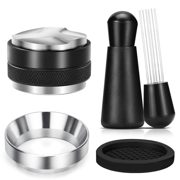 51mm Espresso Accessories Kit, Dual Head Coffee Leveler, WDT Tool and Dosing Funnel Set For Delonghi 51 mm Espresso Machines & Portafilters