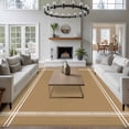 thumbnail image 4 of Pure Khaki Area Rug 6x9 FT, Non Slip Living Room Throw Carpet, Simple Solid Color Washable Soft Large Floor Carpet Non-Shedding Rug for Bedroom Dining Room Play Room, 4 of 9