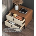 thumbnail image 3 of Bedside Table, Modern Nightstand Bedroom Side Bedside Cabinet Modern Simple Rounded Corner Leather Bedroom Storage Cabinet Minimalist and Practical Side Table(Dark Gray,17.7in), 3 of 6