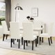 thumbnail image 2 of Juego de 6 fundas elásticas para sillas de comedor, color marfil, 2 of 7