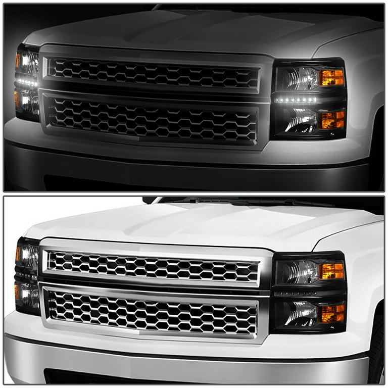 DNA Motoring HL LB T8 F15009 BK CL1 For 2009 To 2014 Ford F 150 Pair Black Housing Clear Corner Led Drl Tube Quad Projector Halo Headlight Lamps 10 11 1