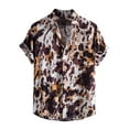 thumbnail image 1 of Men Shirts Short Sleeve Men Hawaiian Short Sleeve Beach Shirt Patchwork Summer Casual Button Turn-Down Collar Mens Linen Shirts Short Sleeve Mens Shirts Short Sleeve Casual, 1 of 9