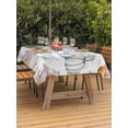 thumbnail image 2 of Outdoor Tablecloth with Umbrella Hole and Zipper, Thanksgiving Rectangle Table Cloth 54x80 Inch Waterproof Tablecloth, Orange Blue Pumpkin Autumn Fall Leaf Picnic Table Cover for Patio Camping, 2 of 7