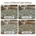 thumbnail image 7 of ODIKA 4'x6' Teal Floral Plume Charcoal Tufted Washable Area Rug Intricate Botanical Motif With Vintage And Artistic Flair for Dorm Room, Small Living Stain Resistant Low Profile, Easy Care, 7 of 7