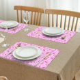 thumbnail image 3 of Pink Breast Cancer Awareness Pattern Summer Placemats Table Placemats Set Of 4-Linen Kitchen Washable Placemats Table Mats 11.8"x17.7" Non-Slip Heat Resistant, 3 of 6