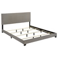 thumbnail image 1 of Dorian Fabric Upholstered Eastern King Panel Bed Taupe, 1 of 7