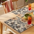 thumbnail image 4 of Orange Grey Spring Floral Placemats Set of 6 Vintage Watercolor Flower Place Mats Indoor Wipeable Table Mats Washable Cloth Dining Table Placemats for Kitchen Holiday Party Home Decor 13x19 Inch, 4 of 9