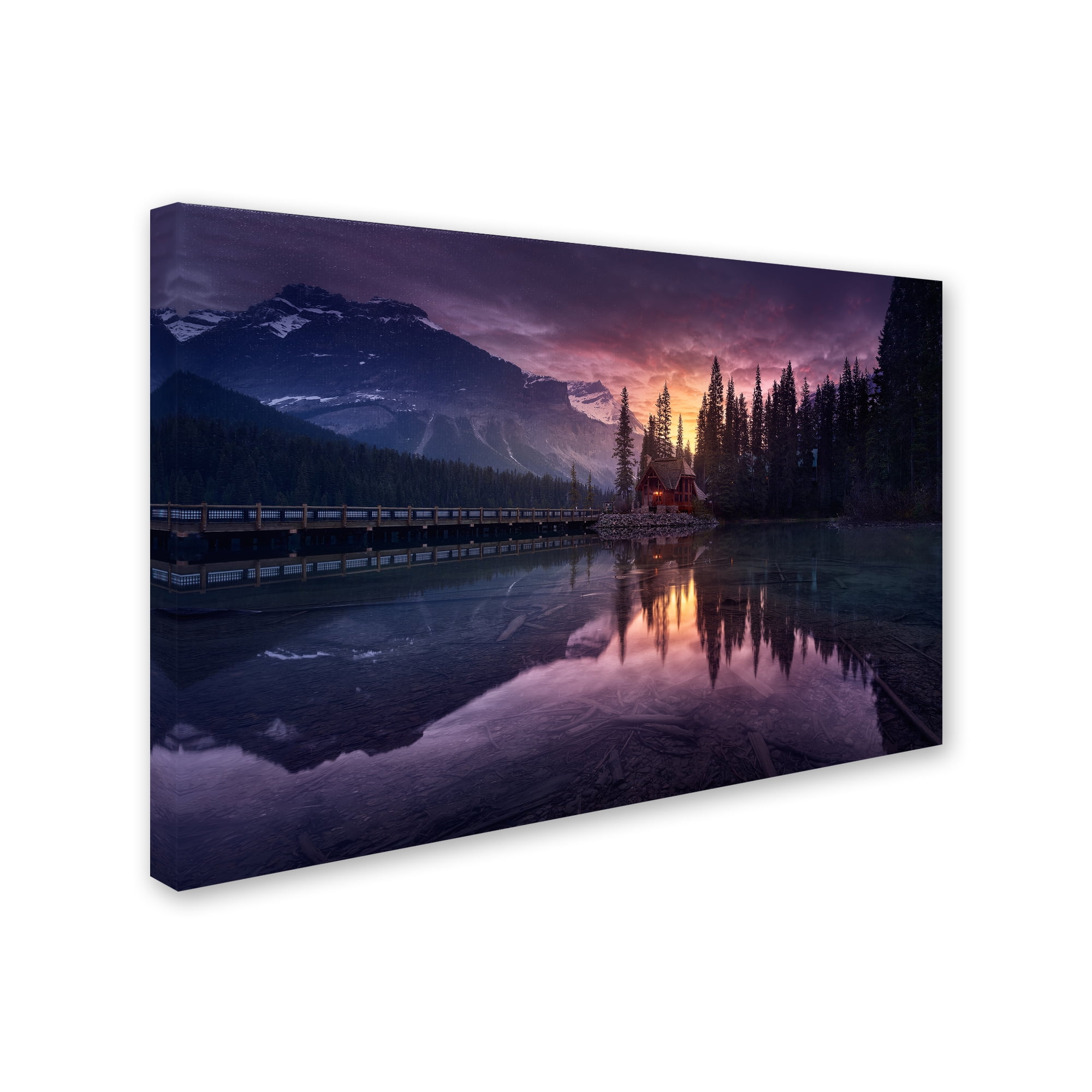 Trademark Fine Art 'Lake House Sunrise' Canvas Art by Jesus M Garcia