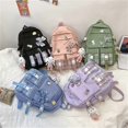 thumbnail image 3 of Kawaii Backpack Teen Girl Japanese School Bags with Big Bow Knot Kawaii School Supplies Plaided Preppy Backpack Girls (Pink, One Size), 3 of 4
