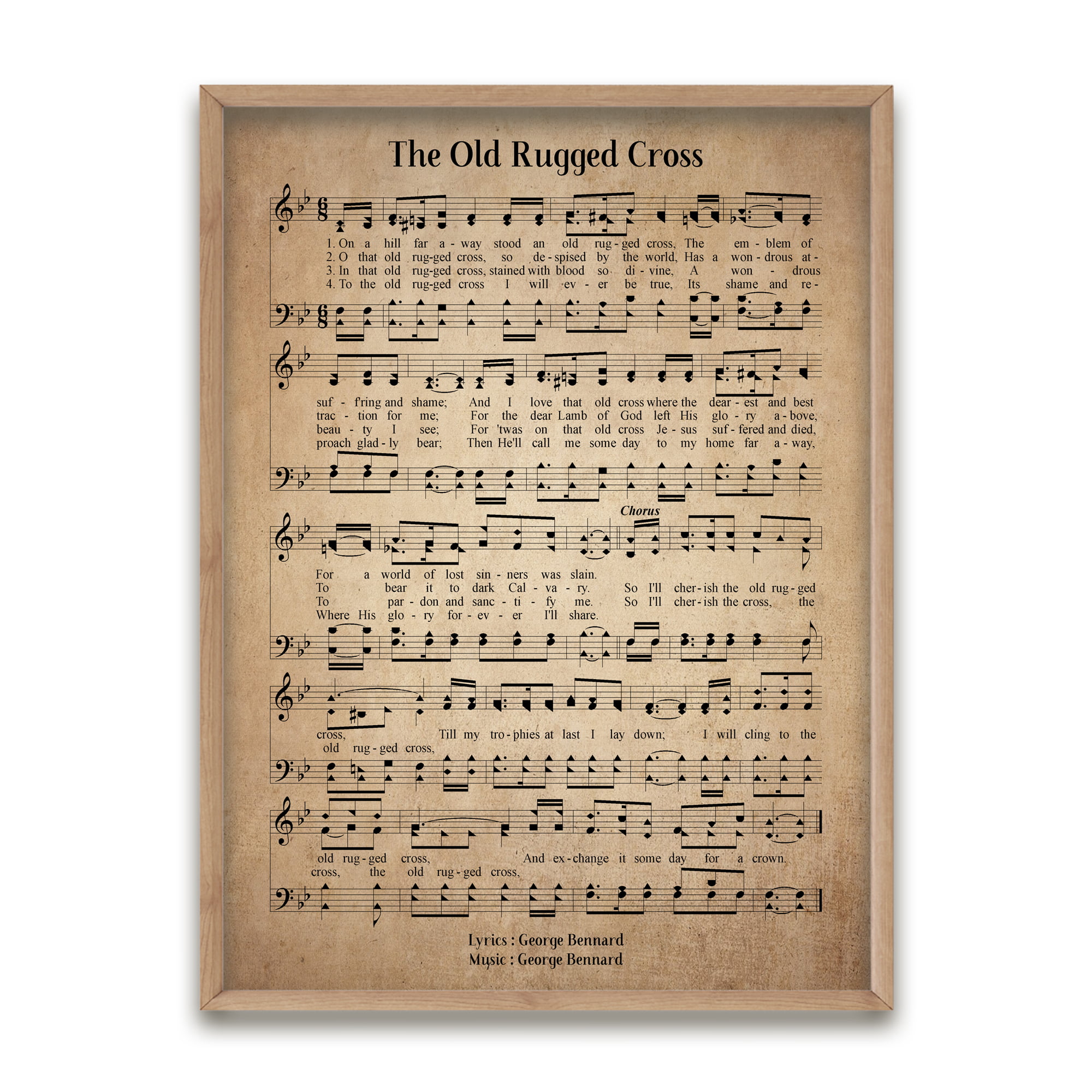 The Old Rugged Cross Unframed Hymn Wall Art Print