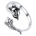 thumbnail image 4 of Adjustable Open Ring Fish Lotus Flower Ring Jewelry Gift for Women Girls, 4 of 8