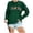czb# Green331, variant on CUZIBR Womens Sweatshirt Colorful Letter Print Crewneck Sweatshirt Long Sleeve Vintage Pullover Casual Graphic Tops Fall Winter Basic Clothes,Black